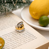Minimalist Line Design Double Color Open Ring Gold-plated Stainless Steel Women Jewelry Suitable For Daily Wear - Image 5
