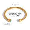 Yori Stone Blue Turquoise Stainless Steel Ribbed Bracelet Gold Plated Gift Gold Pvd Plated Jewelry - Image 8