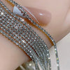 100/50cm Long Crystal Chain Nail Charms 1.5/2mm Shinying Clear/AB Diamond Nail Art Metal Steel French Manicure Crystal - Image 3