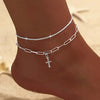 Simple Temperament Sparkling Anklet for Women Bohemia Cross Heart Pendant Adjustable Chain Anklet Niche Design Jewelry Gifts - Image 20