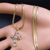 Vintage Shiny Zircon Jesus Cross Religious Amulet Necklace Women Stainless Steel Clavicle Snake Chain Choker Necklaces Jewelry - Image 4