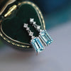 Fresh Style Sky Blue Cubic Zirconia Hanging Earrings Women for Wedding Party Aesthetic Female Ear Accessories Jewelry - Image 2