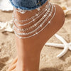 5Pcs Vintage Aesthetics Heart Chain Anklets Creative Airplane Chain Foot Chain Women's Boho Summer Beach Foot Jewelry - Image 2