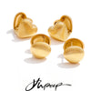 14 14mm Minimalist Stainless Steel Round Heart Double-Sided Hoop Earrings Daily Versatile Wear Charm Jewelry Gift - Image 1