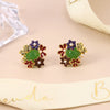 Colorful Enamel Flower Stud Earrings for Women Elegant Floral Petal Crystal Drop Earrings Jewelry Gift for Her - Image 13