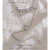 NiNice Stainless Steel Necklace Double-layer Pendant Tassel Cubic Zirconia Design Gift - Image 3