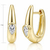 Gold Plated Eros Floating Huggies Earring Minimalist Pear Oval Marquise CZ Waterdrop Hoop Earring For Women - Image 17