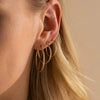 Stainless Steel Thin Hoop Earrings in Gold-Tone or Silver-Tone with 12 mm 14 mm or 18 mm Options - Image 22