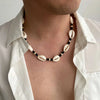 Ingemark Boho Ethnic Wooden Bead Conch Chain Necklace for Men Surfers Summer Ocean Beach Vacation Collar Neck Jewelry Gift - Image 2