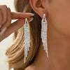 Long Tassel Drop Earrings for Women Black Gold Silver Color Rhinestone Dangle Earring Wedding Party Jewelry Gift - Image 23