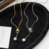 Stainless Steel Pull-out Adjustable Chain Baroque Pearl Pendant Long Necklace For Womens Sweater Chain Jewelry - Image 3