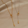 Classic 316L Stainless Steel Knot Charm Pendant&necklaces for Women Delicate Chain Metal Waterdrop Choker Necklaces - Image 6
