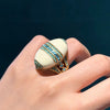 Vintage Oval Sea Blue Crystal Rings Stone White For Woman Gold Plated Antique Jewelry - Image 5