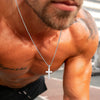 Stainless Steel Cross Pendant Necklace for Men with Rope Cuban or Box Chain - Image 1