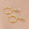 2PCS Vintage Stainless Steel Gold Plated Zircon Dangle Earrings For Women Small Water Drop Earrings Punk Unisex Rock Jewelry - Image 1