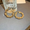 Aesthetic Twist Hoop Earrings for Women Gold Color Ear Loops Modern Lady's Daily Wear Statement Jewelry - Image 2