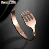 Lennik Creative Stainless Steel Fork Bracelet, Adjustable C-Shaped Open Bangle, Versatile Couple's Jewelry - Image 3