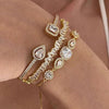 Three-Piece Open Bangle Set with Cubic Zirconia Accents - Image 1
