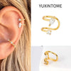 1PC Plated Gold Ear Cuff Earrings For Women C-Shape Crystal Clip On Earrings No Piercing Earrings Jewelry Gifts - Image 33