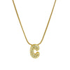 Cute English Letter Initial Necklace Gold Plated Zircon Paved Necklace Puffy Bubble Letter Necklace for Women - Image 6