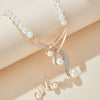 Geometric Pearl Earring Two Piece Necklace for Women Birthday Party Jewelry Gifts - Image 5