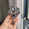 Retro Blue Crystal Big Waterdrop Pendant Brooch for Women Full of Rhinestone Brooch Pin Clothing Accessories Vintage Jewelry - Image 6