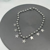 Grunge Chunky Ball Chain Star Charm Tassel Choker Necklace Y2K Punk Layering Starry Necklace for Women Club Jewelry - Image 5