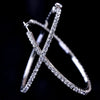 30-100mm Hoops Earrings With Rhinestone Circle Crystal Earrings Big Basketball Wives CZ Hiphop Earrings Women - Image 7