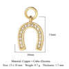 Cat Horseshoe Copper CZ Cycling Charm Bear Butterfly Racket Pendant For Bracelet Necklace Making - Image 20