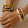 Multi-style Leopard Print Bamboo Tube Acrylic Stretchy Bracelets for Women Men Retro Resin Beaded Bangles Stack Jewelry Gift K1 - Image 5