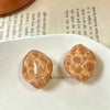 Retro Irregular Diamond Crystal Clip on Earrings Personality Simple Candy Color Ripple Ear Clips for Non Pierced Women - Image 10