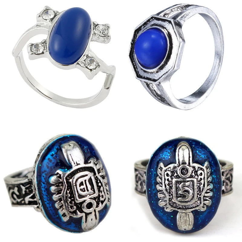 1 PC The Vampire Diaries Rings Elena Gilbert Daylight Rings Vintage Crystal Ring With Blue Lapis Jewelry Movies Cosplay - Image 1