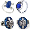 1 PC The Vampire Diaries Rings Elena Gilbert Daylight Rings Vintage Crystal Ring With Blue Lapis Jewelry Movies Cosplay - Image 1