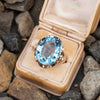 Charming Large Oval Blue Cubic Zirconia Stone Ring Women Golden Color Crystal Zircon Ring Bridal Jewelry - Image 2
