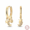 Silver Color Gold Pearl Bee Irregularity Star Moon Earrings For Women Jewelry Birthday Gifts - Image 25