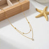 Female Party Accessories Double Layer Clavicle Shiny CZ Pendant Necklace Stainless Steel Clearly Zircon 2 Layered Choker - Image 6