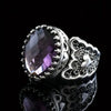 Silver Purple Cubic Zirconia Ring for Women Vintage Party Accessory Noble Finger Temperament Jewelry Gifts - Image 5