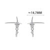 Silver Color Zircon Star Detachable Stud Earrings for Women Punk Jewelry Personality Silver Needle Accessories - Image 4