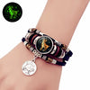 Luminous 12 Constellation Vintage Bracelet for Men Women Braided Punk Leather Bracelets Birthday Gift Glow In The Dark Bracelet - Image 1
