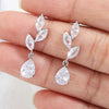 Vintage Flower Shape Zircon Water Drop Crystal Pendant Dangle Women's Earrings Bridal Wedding Jewelry - Image 4