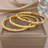 Elegant Diamond-encrusted Bone Bamboo Joint Shape Cuff Bracelet For Women Classic Plated Gold Shiny Temperament Jewelry Set - Image 4