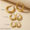 Large Stainless Steel Circle Hoop Earrings in Gold-Tone or Silver-Tone - Image 9
