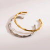 Stylish Stainless Steel Gold Plated Bamboo Link BanglesTrend Bracelet For Ladies Gents Romantic Celebration Present Chic Jewelry - Image 7
