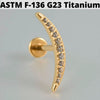 1PC Moon Titanium Cartilage Earrings Stud 16G Internally Threaded Helix Heart Ear Tragus Piercing Body Jewelry - Image 13