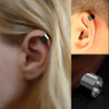 6pcs Stainless Steel Cute Simple Double Lines Ear Cuff Set Non Piercing Fake Helix Cartilage Huggie Cross Cuff Earrings - Image 5