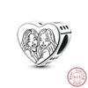 Love Heart Shaped Charms Silver Family Love Friendship Charms Fit Bracelet Bangle Women Jewelry Gifts - Image 19