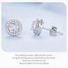 Silver Halo CZ Heart Stud Earrings Round Earrings Set Classic Engagement Jewelry for Couples - Image 15