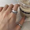 3Pcs Vintage Irregular Pleated Open Ring for Women Men Vintage Punk Liquid Metal Style Finger Y2K Accessories Jewelry - Image 8