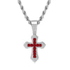 Hip Hop Cross Necklace For Men Cubic Zirconia Iced Out Pendant Gold Color Stainless Steel Rope Chain On Neck Jewelry - Image 9