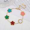 Classic Stainless Steel Bracelet Ladies Adjustable Five Flower Bracelets for Women Party Jewelry Gifts Clover - Image 4